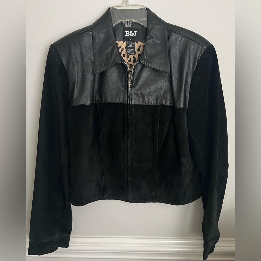 Vintage B&J Cropped Leather and Suede Jacket size L